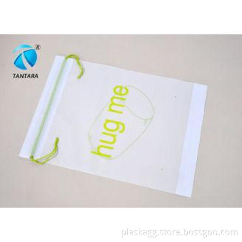 Fashion LDPE Wear rope Plastic Drawstring Bags with environ